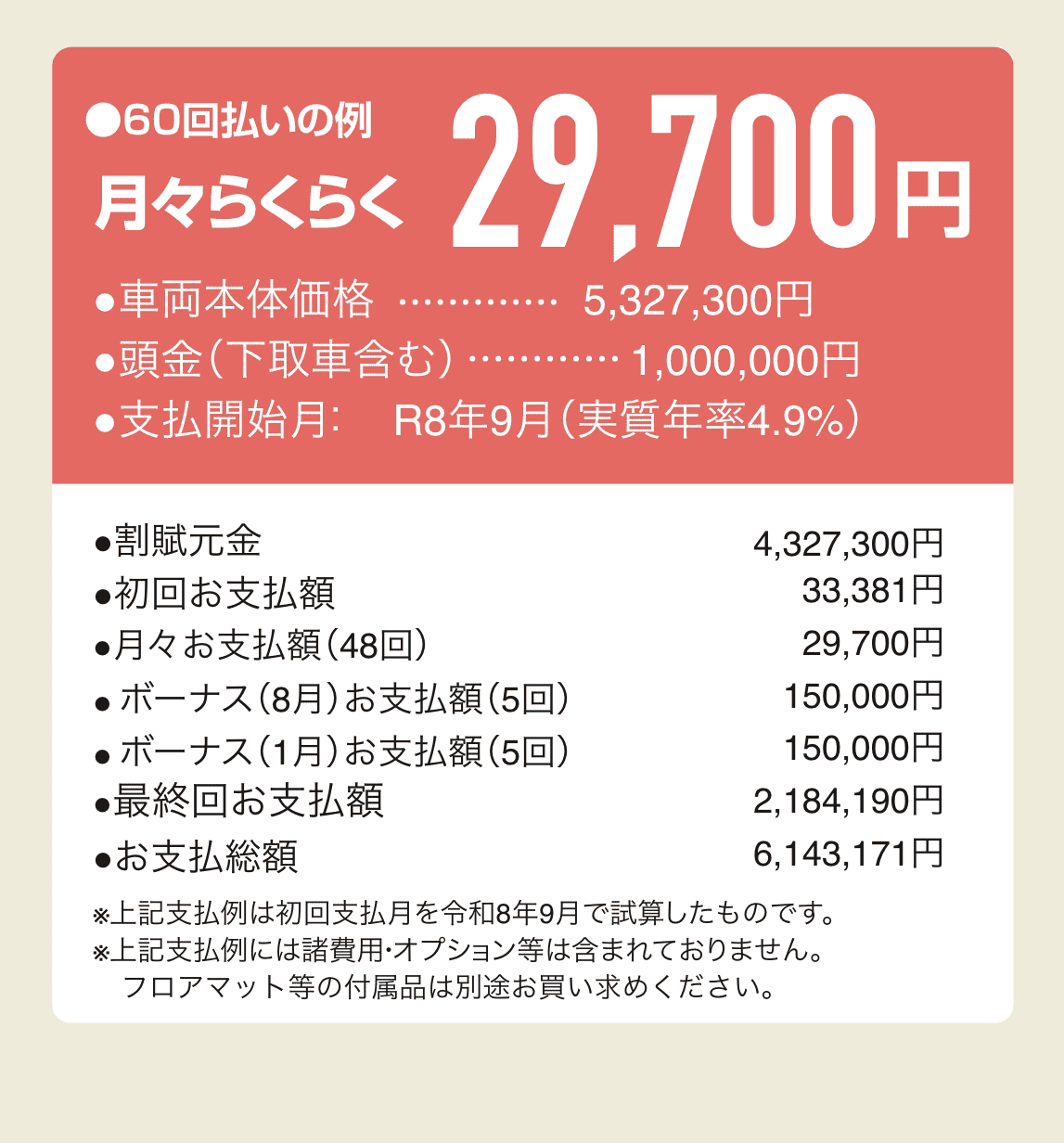 クラウン（スポーツ）残価支払い例