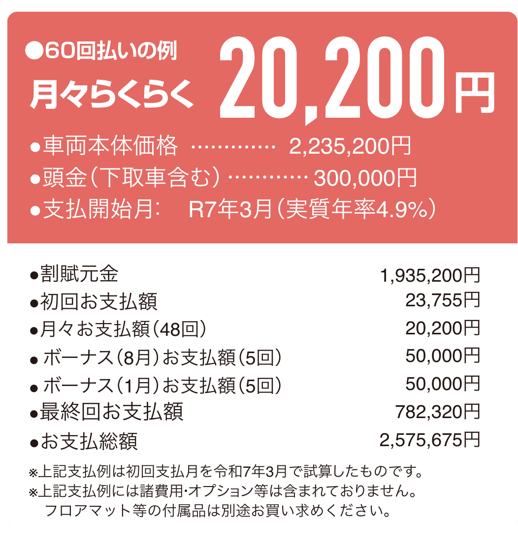 ライズ残価支払い例