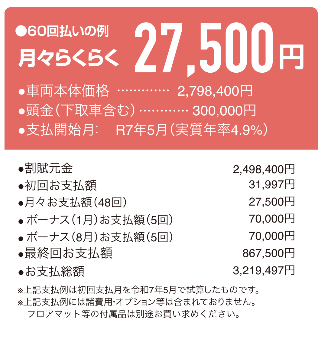 カローラ スポーツ残価支払い例