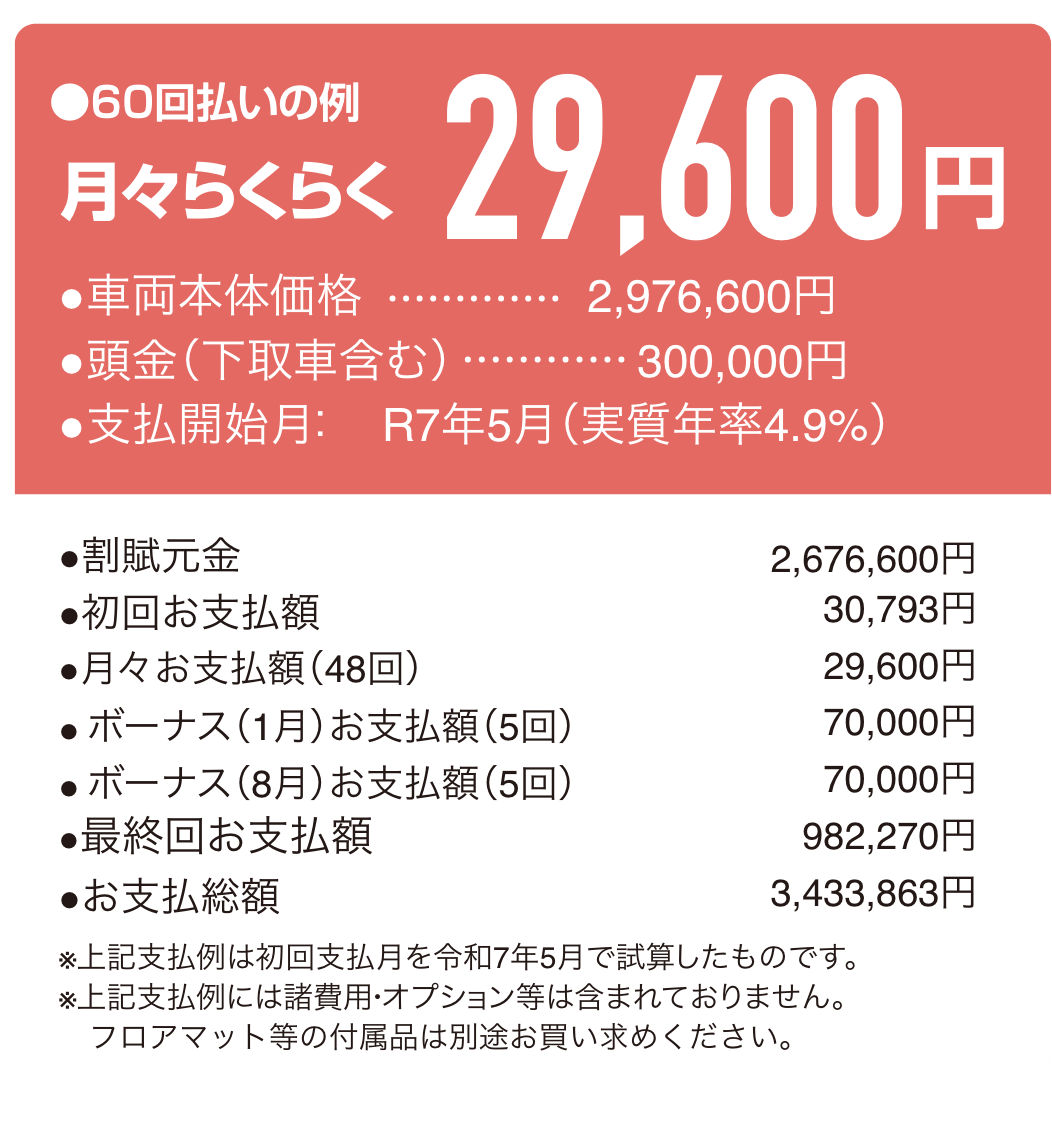 カローラ ツーリング残価支払い例