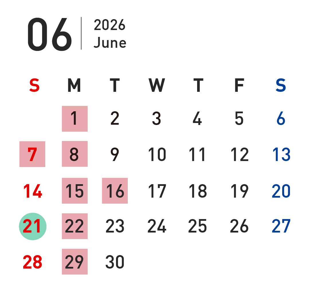 6月営業カレンダー